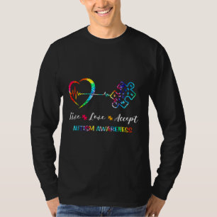 Camiseta Autismo Sensibilização Pulsação ao Vivo Accept