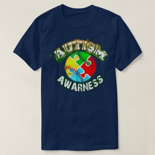 Camiseta Autismo Sensibilização Quebra-cabeça (Frente do Design)