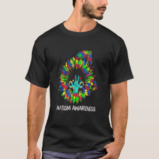 Camiseta Autismo Sensibilização Quebra-cabeça de girassol