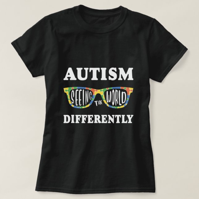 Camiseta Autismo Sensibilização Quebra-cabeça de Peça Autis (Frente do Design)