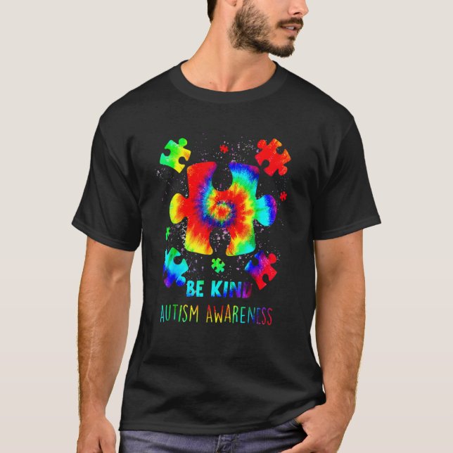 Camiseta Autismo Sensibilização Seja Puz Zle Piec Es Tie Dy (Frente)