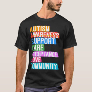 Camiseta Autismo Sensibilização Suporte Aceitação de Cuidad