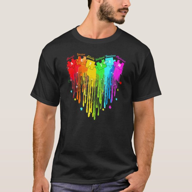 Camiseta Autismo Sensibilização Suporte ao Rainbow Autism Q (Frente)