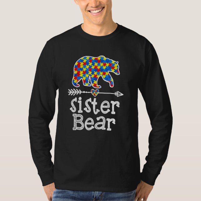 Camiseta Autismo Sensibilização Urso Irmã Suporte a Adul Au (Frente)