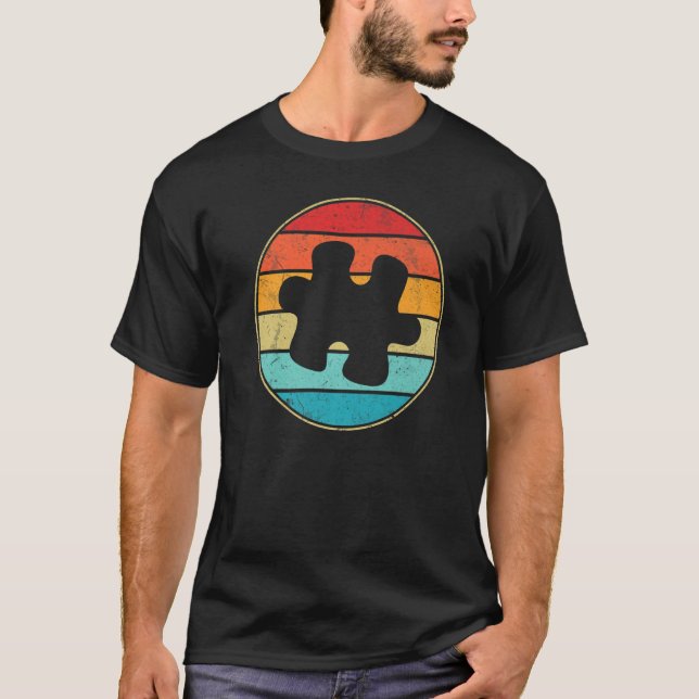 Camiseta Autismo Sensibilização Vintage 70s 80s Autismo Pai (Frente)