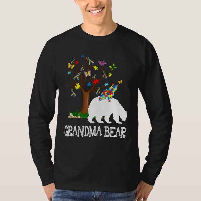 Camiseta Autismo Sensibilização Vovó Urso Suporta Autista (Frente)
