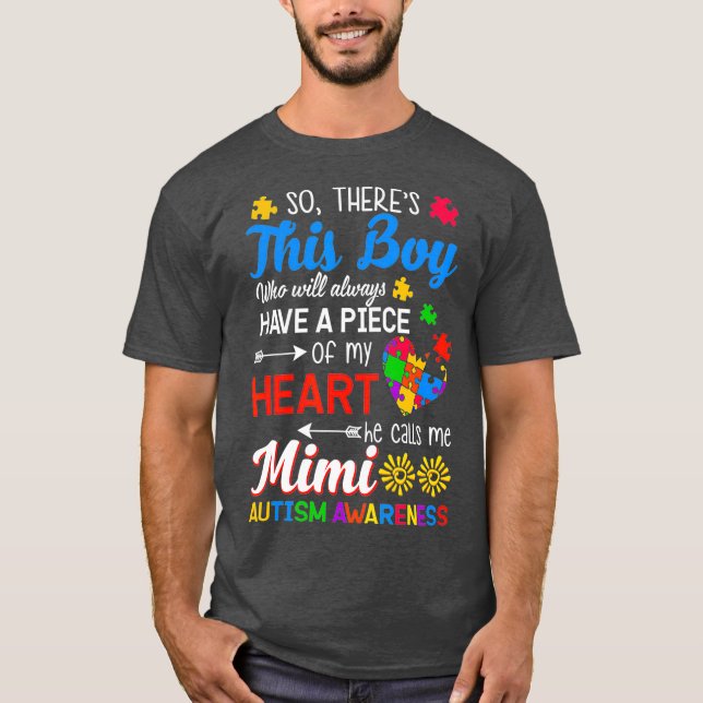 Camiseta Autismo Sensibilização Vovô Vovô Mimi Gift (Frente)