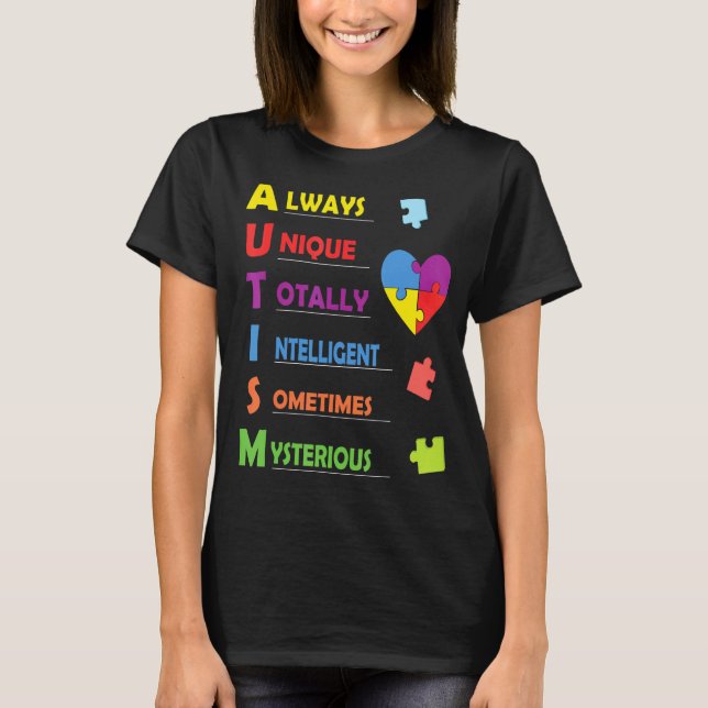 Camiseta Autismo Sigla E Peça De Quebra-Cabeça (Frente)