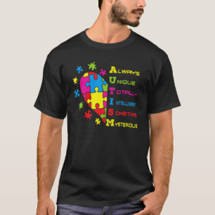 Camiseta Autismo Sigla E Peça Do Quebra-Cabeça Conscientiza