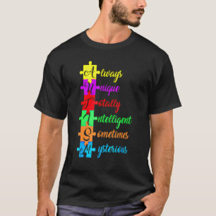 Camiseta Autismo Sigla E Peça Do Quebra-Cabeça Diversão Co