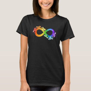 Camiseta Autismo Símbolo Infinito Arco-Íris Autismo Crian
