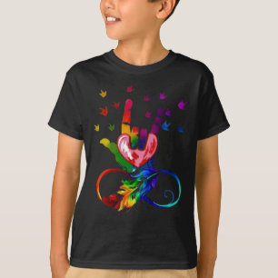Camiseta Autismo Símbolo Infinito Símbolo Asl Linguagem de