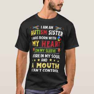 Camiseta Autismo-Sou Uma Irmã Autista Gif de Conscientizaç
