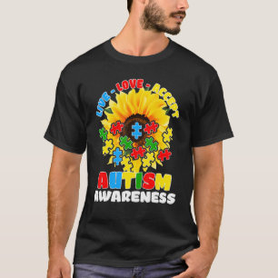 Camiseta Autismo Sunflower Awarsm Live Love Accept Autist