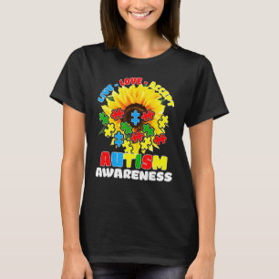Camiseta Autismo Sunflower Awarsm Live Love Accept Autist