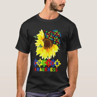 Camiseta Autismo Sunflower Quebra-cabeça Piece Legal Consci