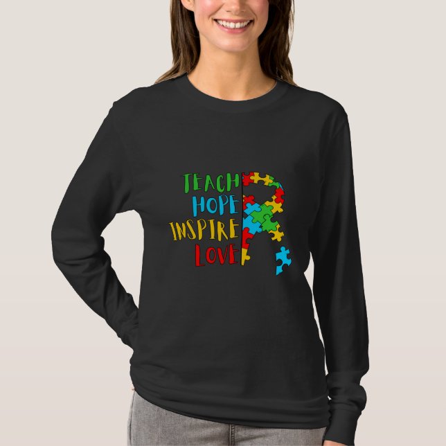 Camiseta Autismo Teach Hope inspira amor (Frente)