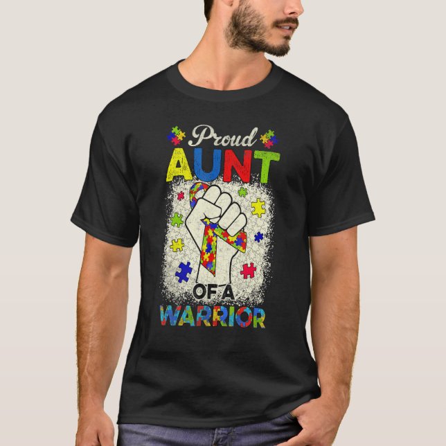 Camiseta Autismo Tia Do Autismo Sensibilizar O Guerreiro Au (Frente)