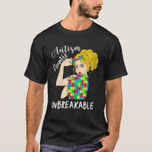 Camiseta Autismo Tia Inseparável Mulher Forte Accept Unde