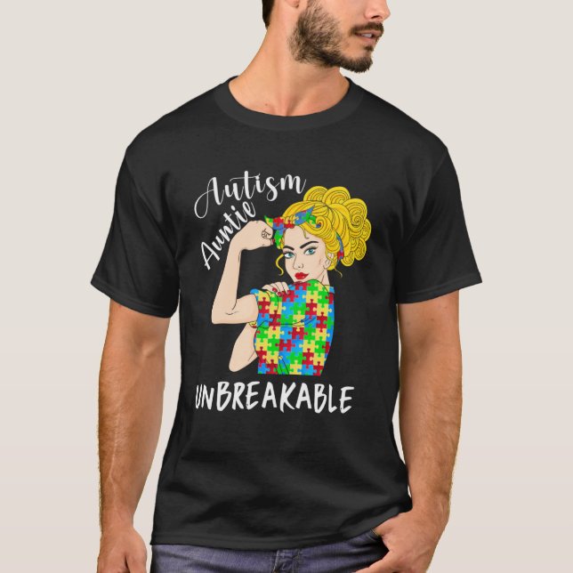 Camiseta Autismo Tia Inseparável Mulher Forte Accept Unde (Frente)