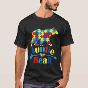 Camiseta Autismo Tia Urso Autismo Mês de Consciência