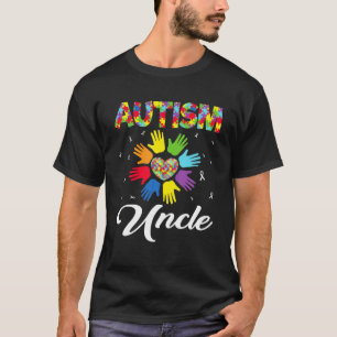 Camiseta Autismo Tio Engraçado Amor Coração Autismo Consciê