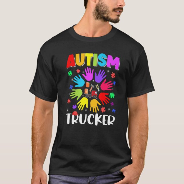 Camiseta Autismo Trucker Quebra-cabeça Autismo Sensibilizaç (Frente)
