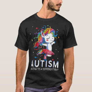 Camiseta Autismo-Unicórnio Autismo Dançando Para Ser Uma Di