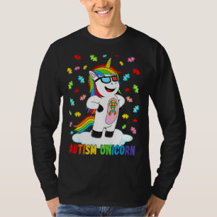 Camiseta Autismo Unicórnio Quebra-cabeça Autismo Consciênci