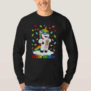 Camiseta Autismo Unicórnio Quebra-cabeça Autismo Consciênci