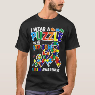 Camiseta Autismo - Uso Um Quebra-Cabeça Pelo Meu Enteado Co