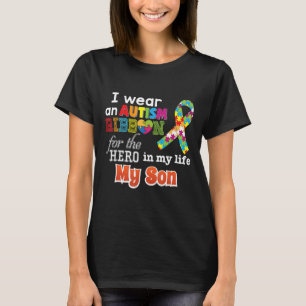 Camiseta Autismo - Uso Uma Fita de Autismo Para Meu Filho H