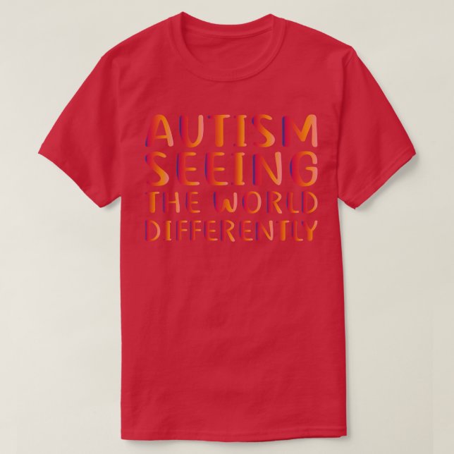 Camiseta Autismo vendo o mundo de forma diferente a consciê (Frente do Design)