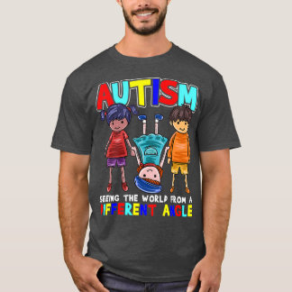 Camiseta Autismo vendo o mundo de um ângulo diferente