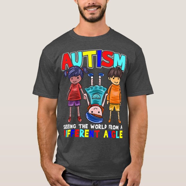 Camiseta Autismo vendo o mundo de um ângulo diferente (Frente)