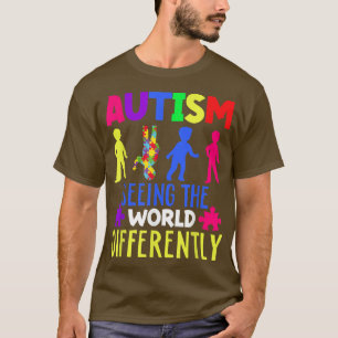 Camiseta Autismo Vendo O Mundo Diferente Do Autismo De Cabe