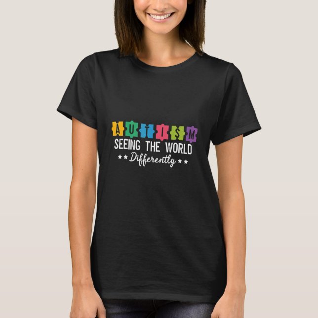 Camiseta Autismo Vendo O Mundo Diferentemente Autista Asd (Frente)