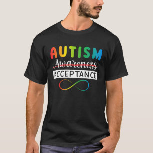 Camiseta Autismo Vermelho Em vez de Aceitação Não Consciênc