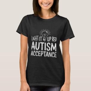 Camiseta Autismo - Vermelho em vez disso - Aceitação sem Co