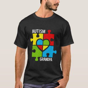 Camiseta Autismo Vovô, Quebra-cabeça, Pedaços E Coração