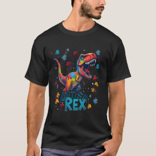 Camiseta Autismsaurus Dinossauro Meninos Crianças Autismo C