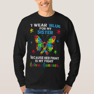 Camiseta Autista Autismo Borboleta Eu Visto Azul Para Minha