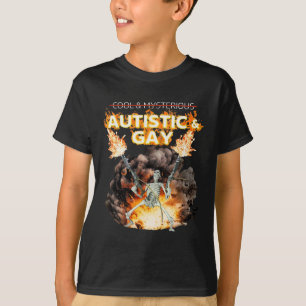 Camiseta Autista E Esqueleto Gay Maldito Memória Autismo
