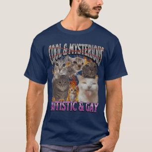 Camiseta Autista e Gay Meme de Gato Engraçado Família Bootl