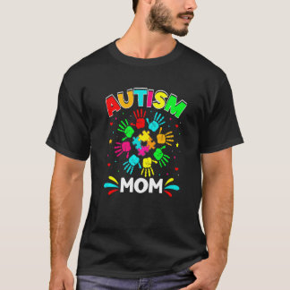 Camiseta Autista Mãe Quebra-cabeça Suporta Awarenes Familia