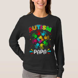 Camiseta Autista Papa Quebra-cabeça Suporta Família Autism