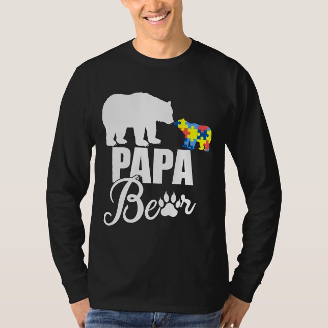 Camiseta Autista Papa Urso Autismo Consciência (Frente)