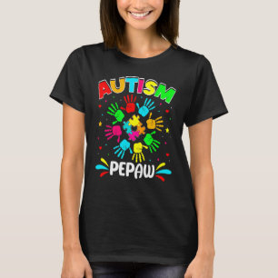 Camiseta Autista Pepaw Quebra-cabeça Suporta Autismo Famili