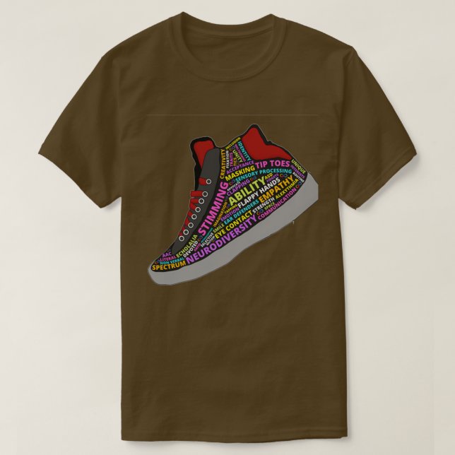 Camiseta Autista Sneaker Wordart (Frente do Design)