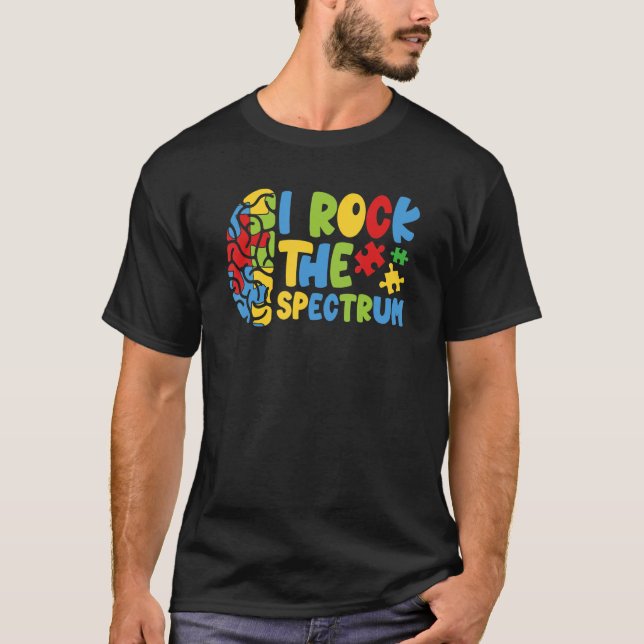Camiseta Autistic Boys Autism Awareness I Rock The Spectrum (Frente)